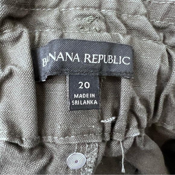 Banana Republic Green Linen Tapered Pants The Paperbag Pant Size 20 - Picture 13 of 15